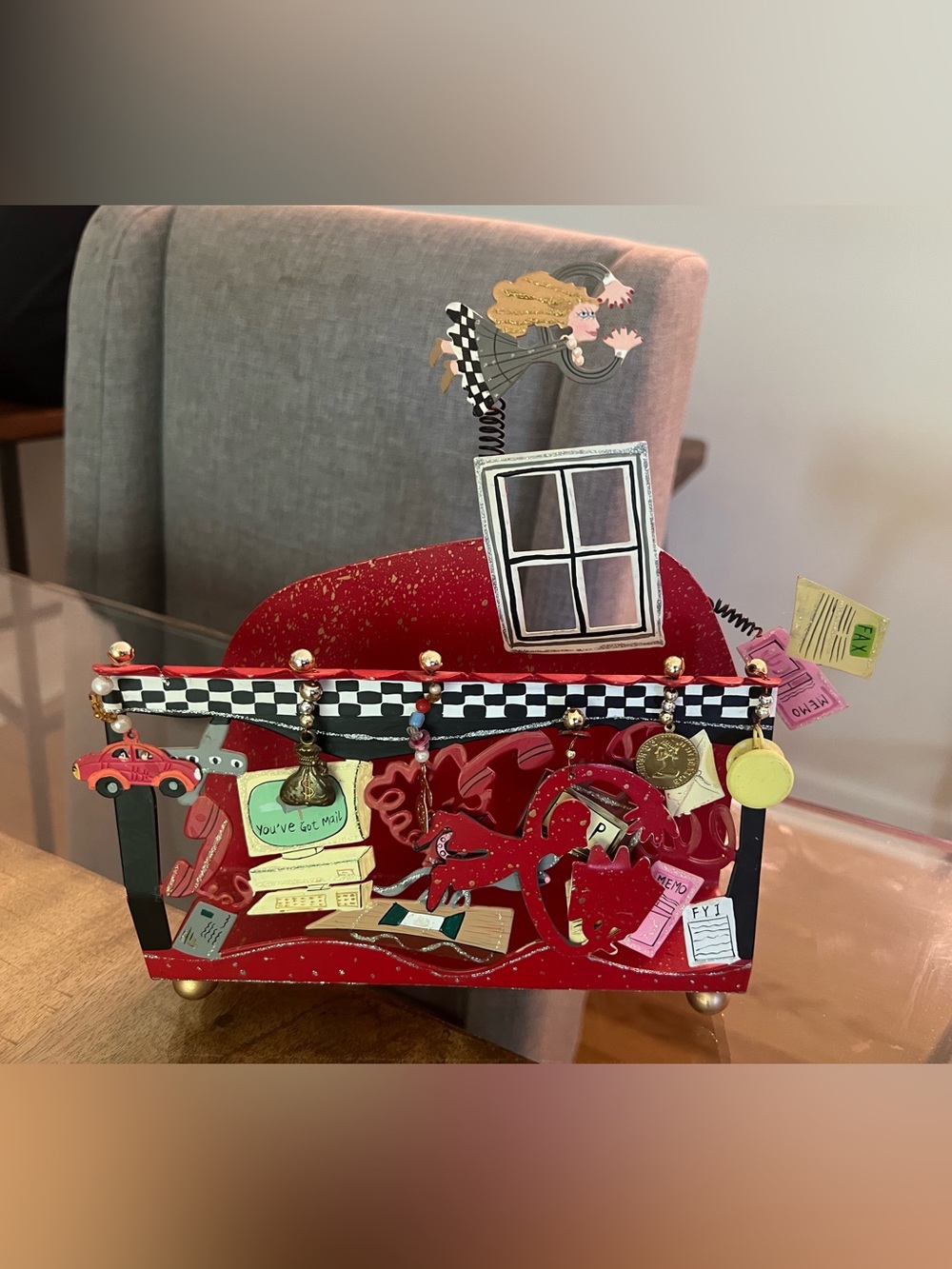 Karen Rossi Silvestri Fanciful Flights Letter Mail Holder and Letter Opener NEW